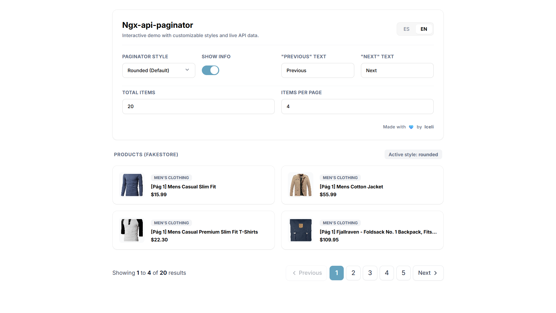 Ngx API Paginator Preview